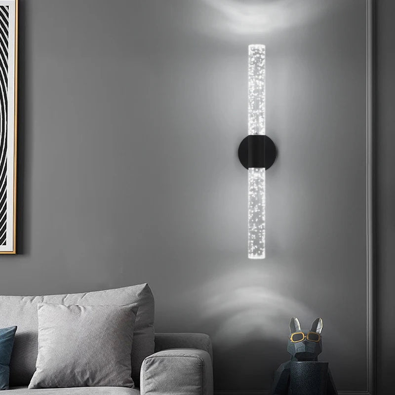 LED Light Modern Wall Light Bedroom Bedside Living Room Wall Lamp Crystal Rod Nordic Aisle Corridor Interior Lighting Fixture