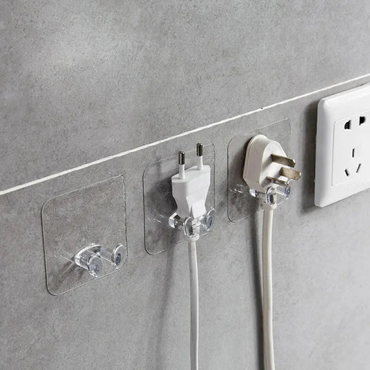 1-10 Pcs Wall Storage Hook Punch-free Power Plug Socket Holder Kitchen Stealth Hook Wall Adhesive Hanger Bathroom