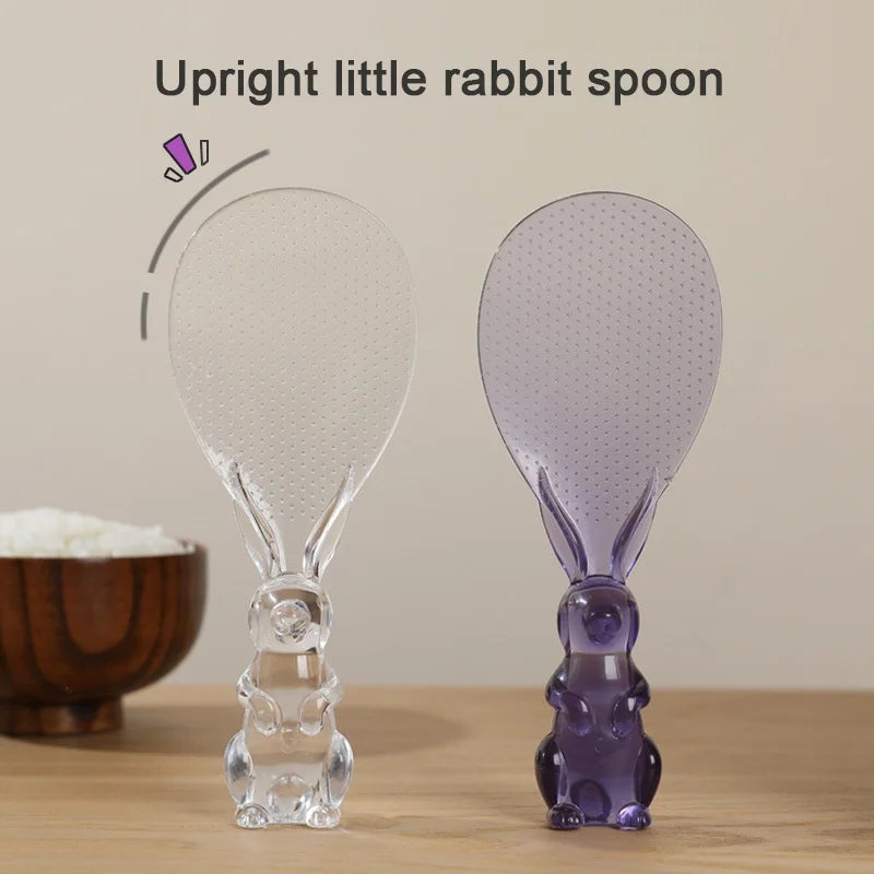 Cute Rabbit Spoon Can Stand Up Rabbit Rice Shovel Rice Cooker Rice Spoon Creative Non-stick Rice Cartoon Rice Spoon