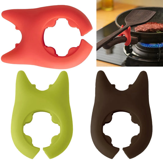 Multifunctional Spatula Holder Anti Scalding and Overflow Silicone Fork Spatula Rack Creative Integrated Devil Kitchen Supplies