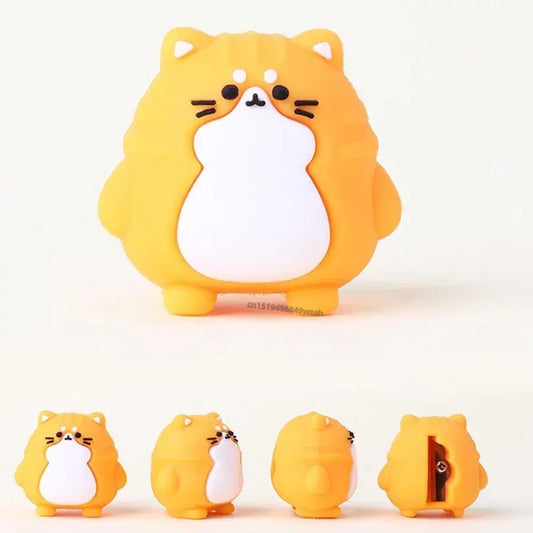 Kawaii Cartoon Cat Pencil Sharpener Silicone Manual Pencil Cutter for School Kids Gift Toys Korean Stationery Office Supplies