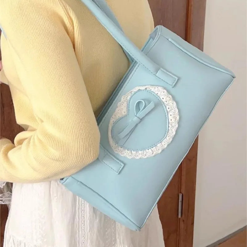 Xiuya Élégant Sacs À Main Bleus Pour Femmes Décontracté Mode En Cuir Designer De Luxe Sac À Bandoulière Avancé Femelle Coréenne Populaire Sac Sac